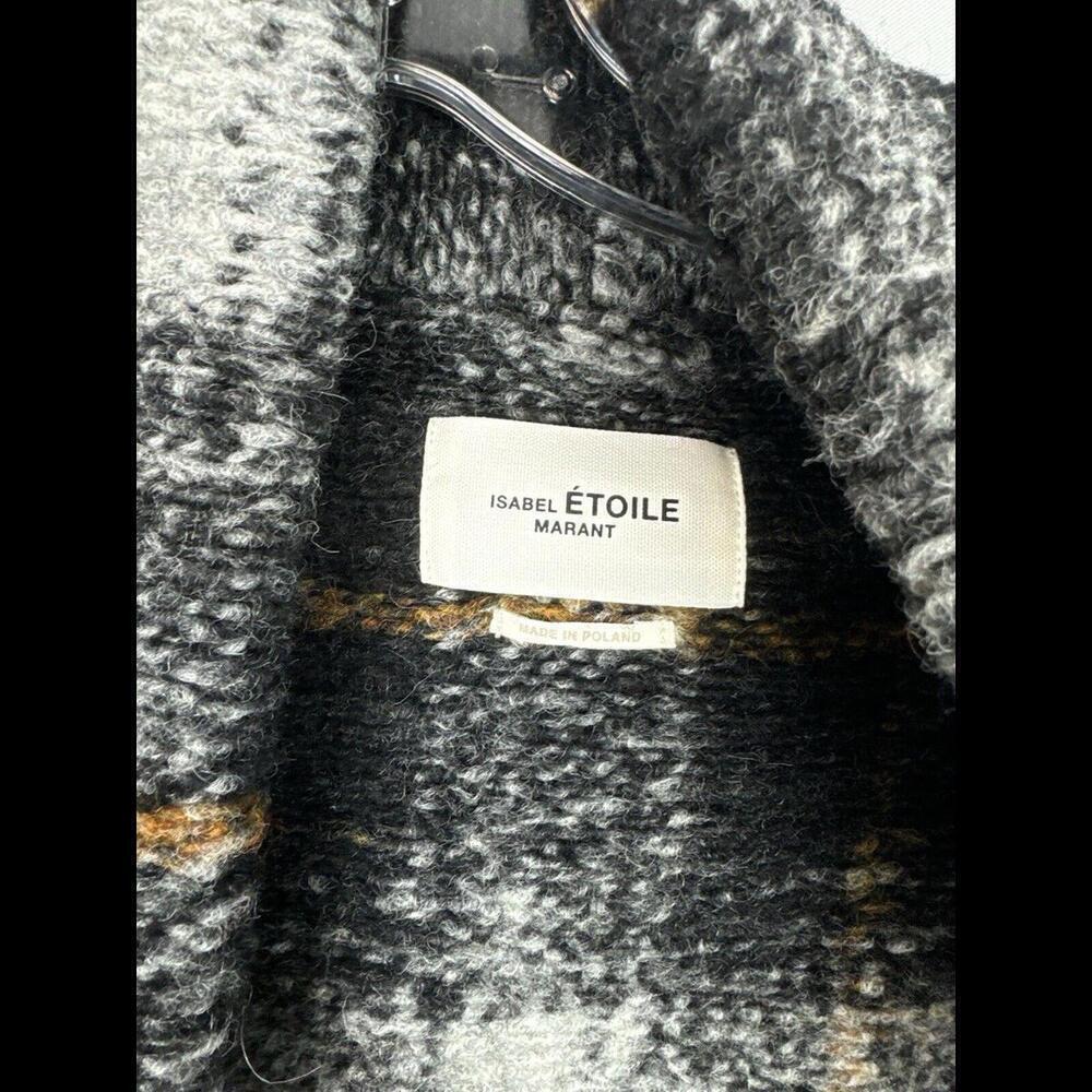 Isabel Marant Etoile Plaid Gabriel Coat Wool Blend Grey Size 38 FR, 6 US - Picture 6 of 8